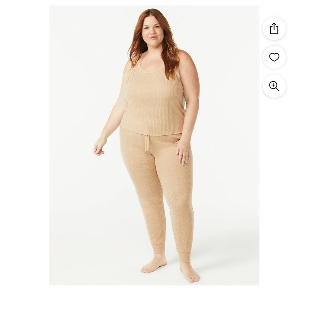 Joyspun Women's Hacci Knit Joggers: Island tan
